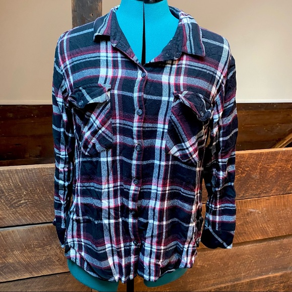 Sanctuary Boyfriend For Life Plaid Flannel Buttondown Shirt from Anthro - Picture 6 of 14